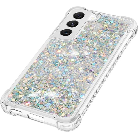 New BICHONG Compatible with Samsung Galaxy S22 Glitter Luxury Cute Love Liquid - Picture 7 of 10